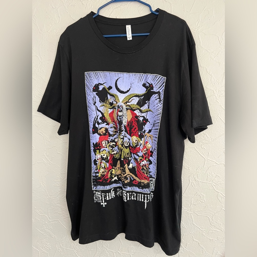 MENS HORROR CREEP-O-RAMA KRAMPUS MEGA PRINT GRAPHIC TEE SHIRT SIZE XXL AWESOME